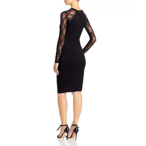 French Connection Viven  Lace Black  Cutout Cocktail Dress 2 - Picture 2 of 8